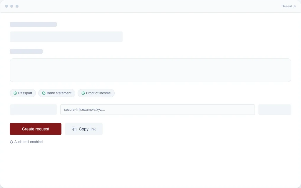 Step 1: Create request in dashboard