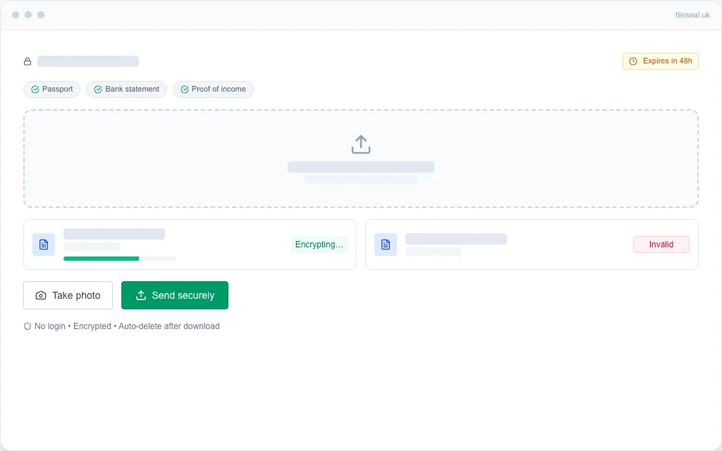 Step 2: Client uploads via your link