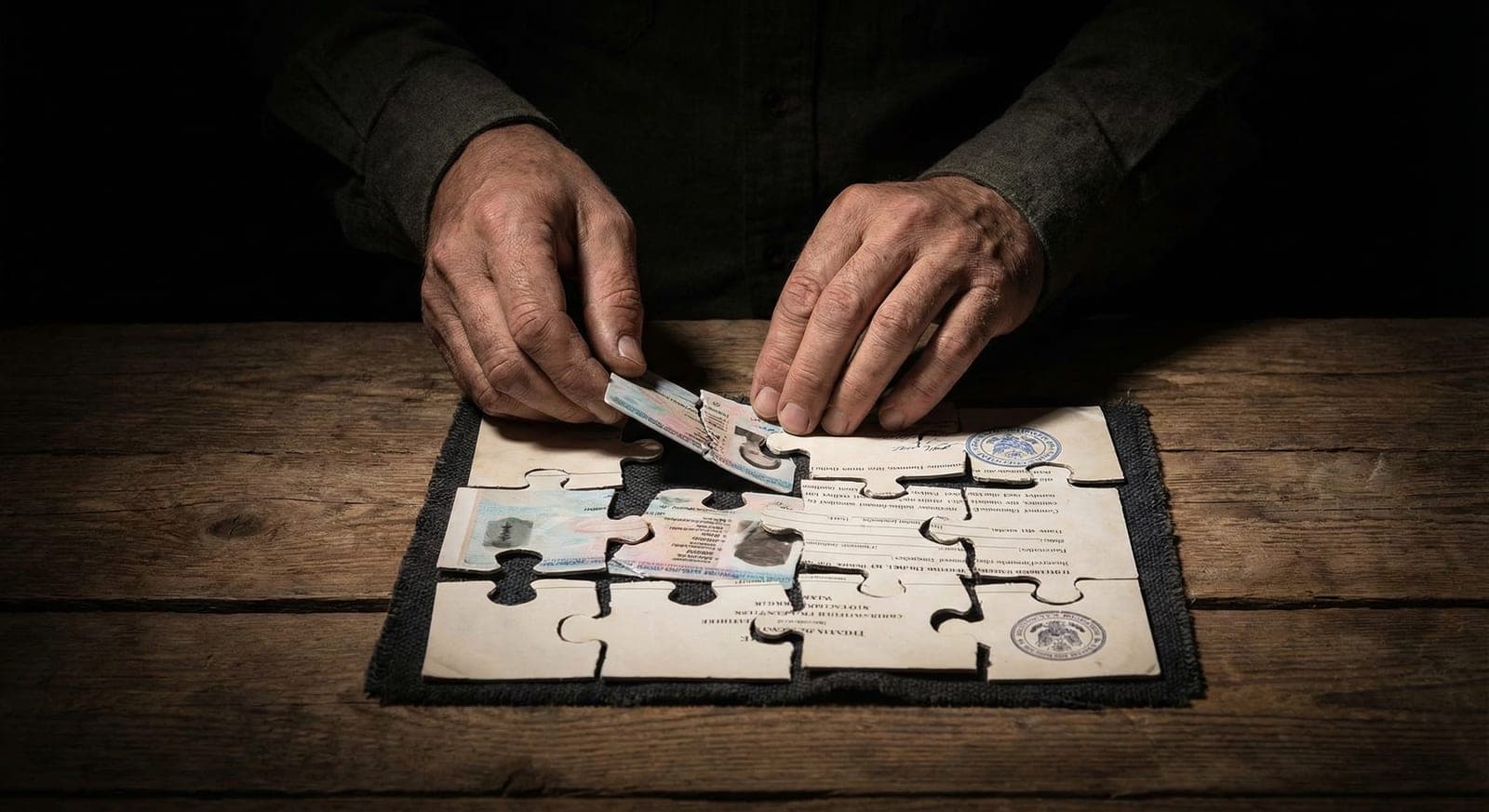 Identity documents being pieced back together