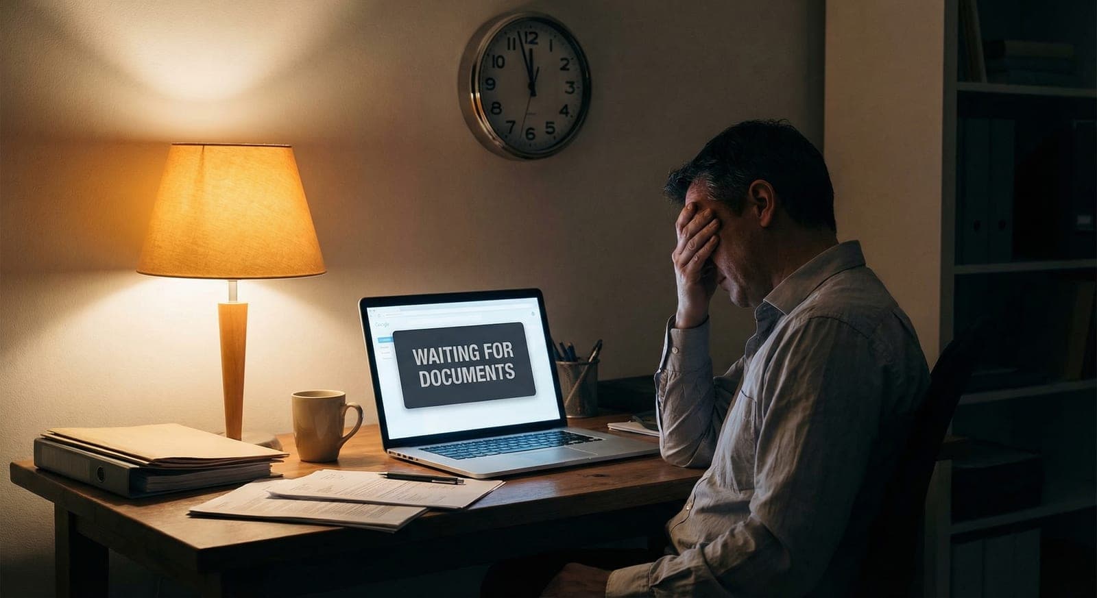 Professional waiting for client documents