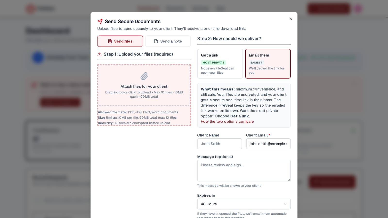Complete Send Workflow