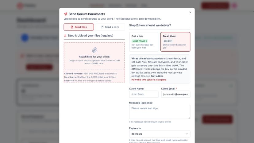 Complete Send Workflow